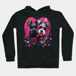 Miniature Schnauzer Couple Valentine Hoodie